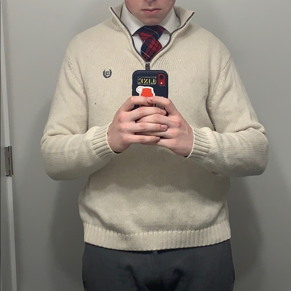 Chaps quarter zip cream